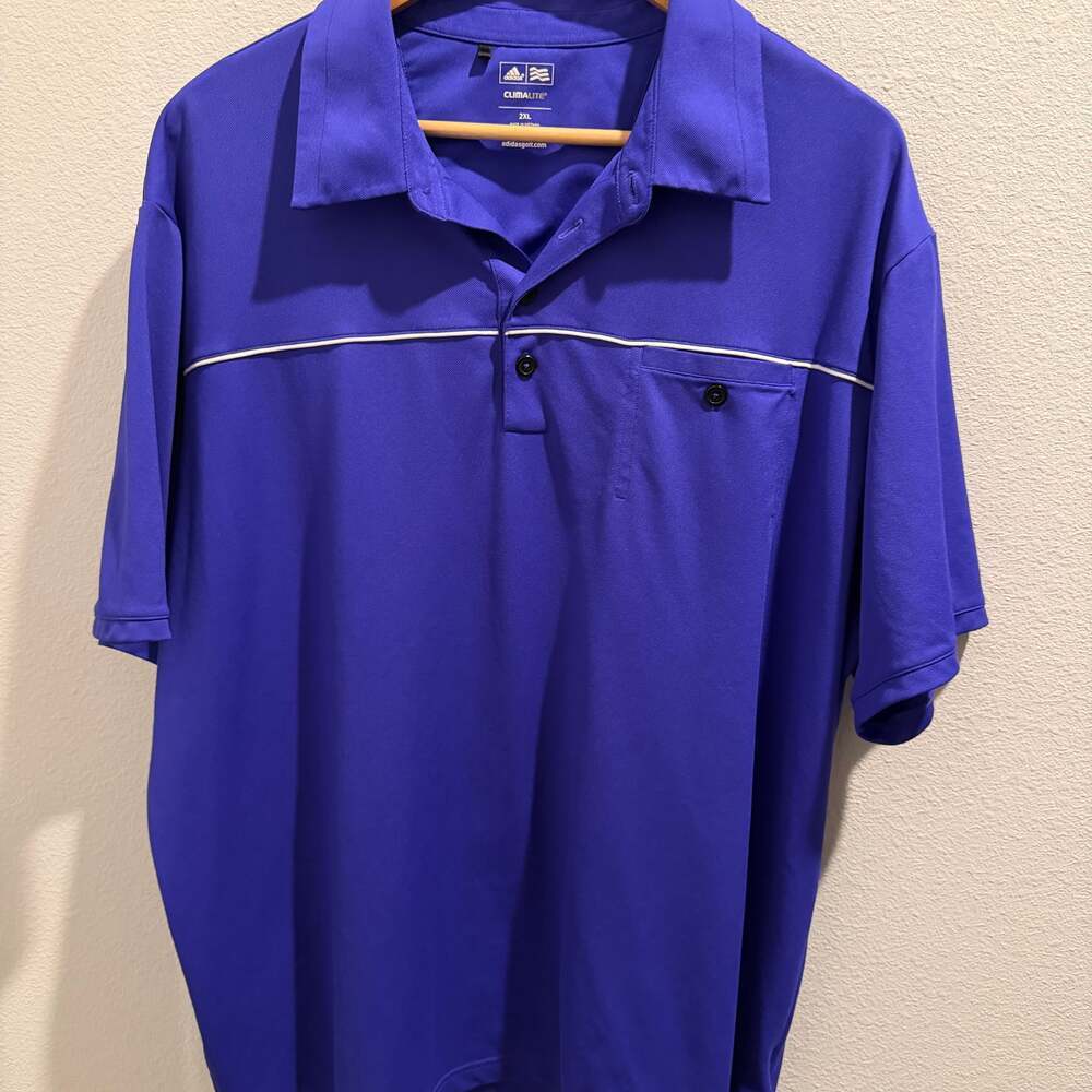 Adidas Mens Shirt 2XLarge Climalite Polo Golf Top Purple A10 - Picture 1 of 5